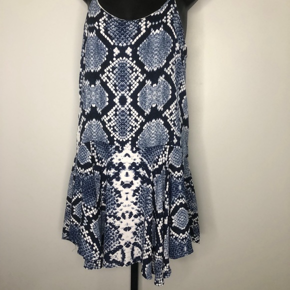 Aqua Multicolor Reptile Print Dress 100% Polyester Size Small USA - Picture 1 of 5